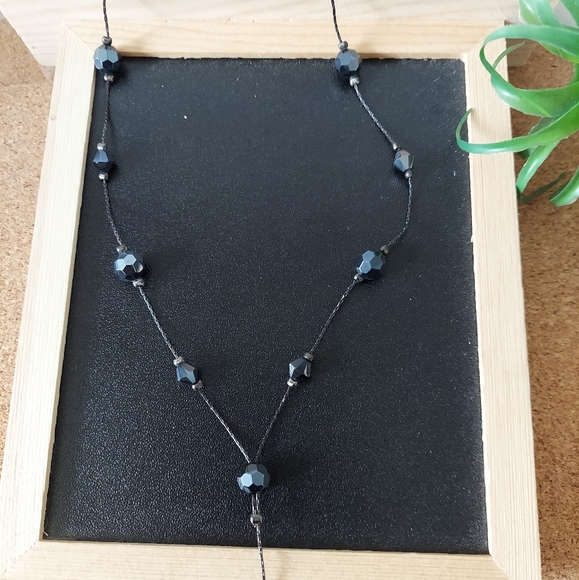 N1233 Onyx Black Beaded Necklace - Picture 4 of 7